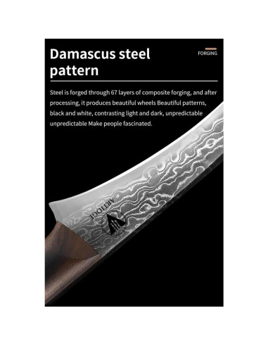 Cuchillo de Pelar ARTIDGE 3.5" Acero Damasco Mango Madera