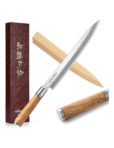 Cuchillo Yanagiba HEZHEN 270mm Sashimi Acero Inoxidable