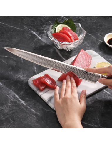 Cuchillo de Sashimi Cangshan HAKU 30.48 cm Acero Damasco