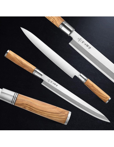 Cuchillo Yanagiba HEZHEN 270mm Sashimi Acero Inoxidable