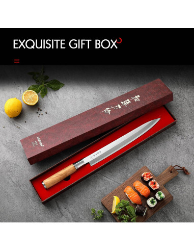 Cuchillo Yanagiba HEZHEN 270mm Sashimi Acero Inoxidable