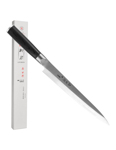 Cuchillo de Sushi Sumteene 240mm Acero Inoxidable Pakkawood