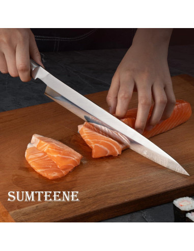 Cuchillo de Sushi Sumteene 240mm Acero Inoxidable Pakkawood