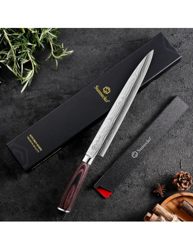Cuchillo Sashimi Sunnecko 26.7 cm Acero Inoxidable con Funda
