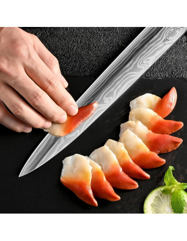 Cuchillo Sashimi Sunnecko 26.7 cm Acero Inoxidable con Funda