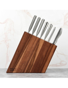 Juego de cuchillos Global de 11 piezas con bloque de acacia 2