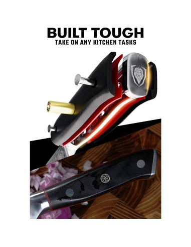 Cuchillo de Chef Dalstrong 15.24 cm Damasco AUS-10V G10 Negro