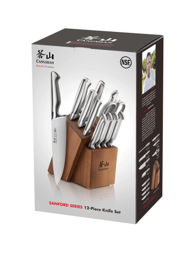 Juego de cuchillos de bloque 12 piezas Cangshan 1027150 acero alemán