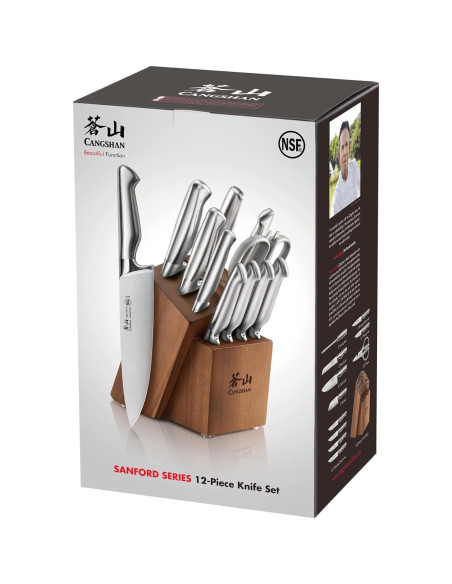 Juego de cuchillos de bloque 12 piezas Cangshan 1027150 acero alemán