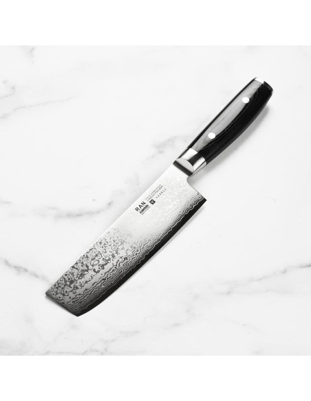 Cuchillo Nakiri Yaxell Ran Plus 16.5 cm Damasco Hecho en Japón