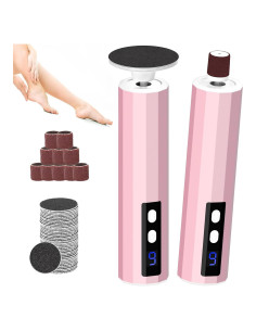 Lima de Pies Eléctrica 2 en 1 Jasite Rosa - 50 Discos, 9 Velocidades