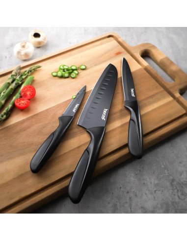 Juego de Cuchillos de Cocina hecef 3 Piezas Acero Inoxidable
