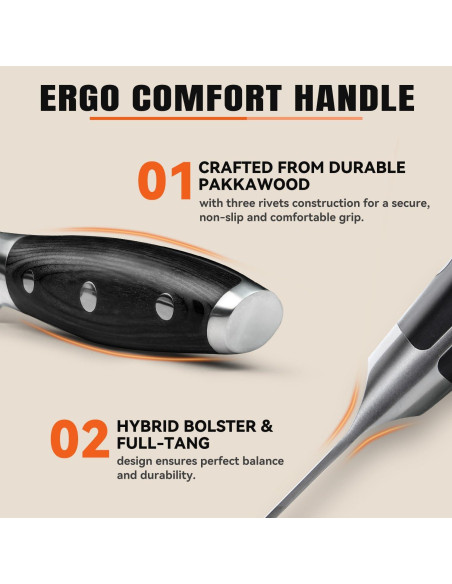 Cuchillo Utility TUO 12.7 cm Acero Alemán Mango Pakkawood