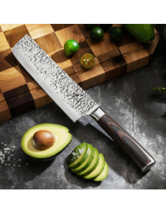 Cuchillo Nakiri imarku 7" Acero Inoxidable Alto Carbono 2