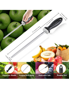 Afilador de cuchillos Little Cook 30 cm acero inoxidable negro 2