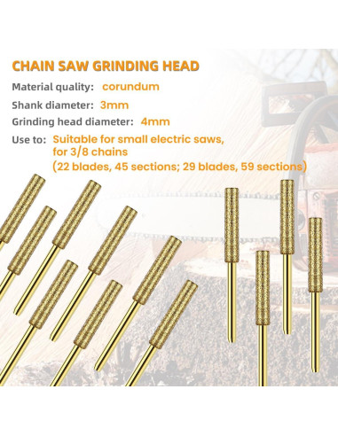 Juego de 12 Ruedas de Afilar de Diamante Tenalleys 4mm