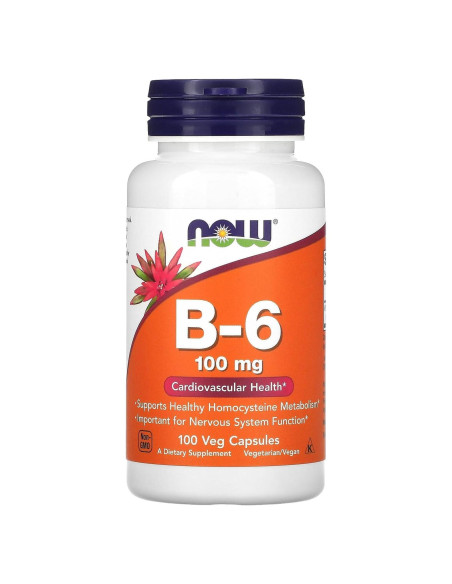 Vitamina B6 100mg 100 Cápsulas Now Foods