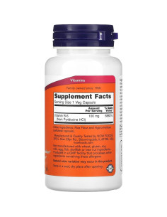 Vitamina B6 100mg 100 Cápsulas Now Foods 2
