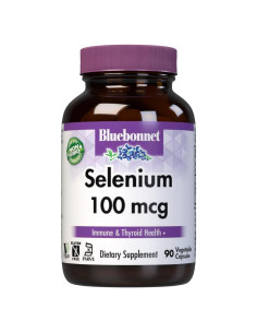 Cápsulas de Selenio Bluebonnet 100 mcg - Antioxidante Vegano - 90 Unidades