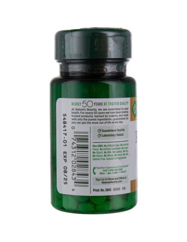 Ácido Fólico Nature's Bounty 800 mcg 250 Tabletas