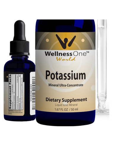 Suplemento Líquido de Potasio WellnessOne - 49.6 ml - Vegano