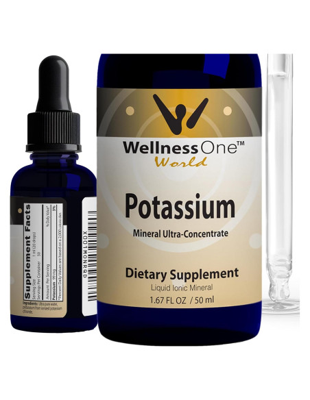 Suplemento Líquido de Potasio WellnessOne - 49.6 ml - Vegano