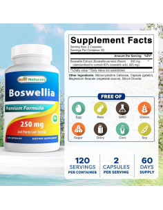 Boswellia Serrata 250 mg Mejores Naturales 120 Cápsulas 2