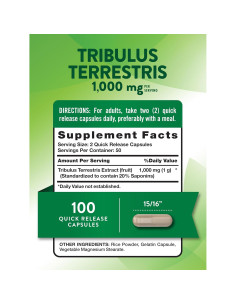 Tribulus Terrestris 1000mg Verdad de la Naturaleza - 60 Cápsulas 2
