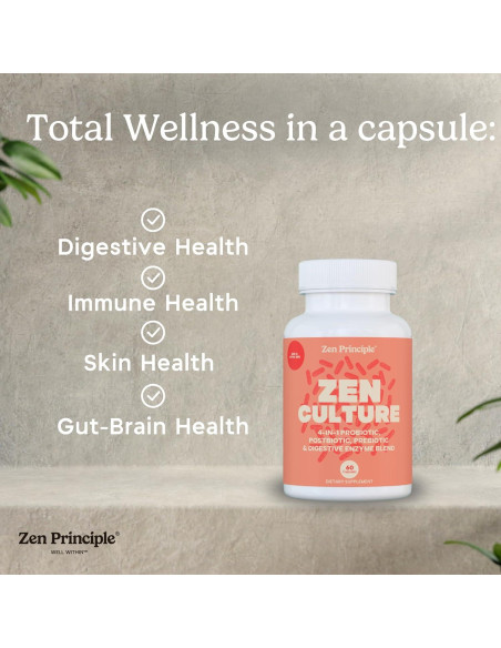 Suplemento Sinbiótico Zen Principle 60 Cápsulas Probioticos