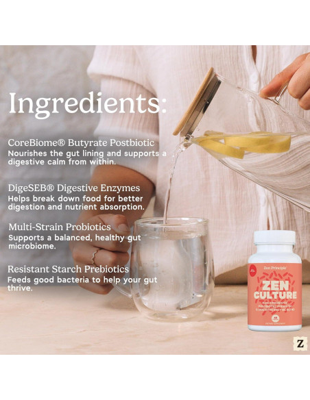 Suplemento Sinbiótico Zen Principle 60 Cápsulas Probioticos