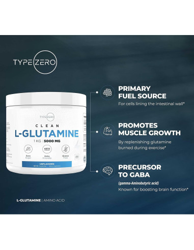 L-Glutamina en Polvo Type Zero 0.99kg - Suplemento Vegano