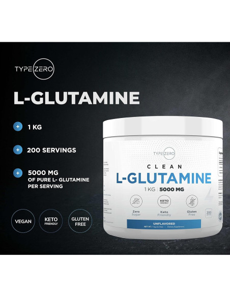 L-Glutamina en Polvo Type Zero 0.99kg - Suplemento Vegano