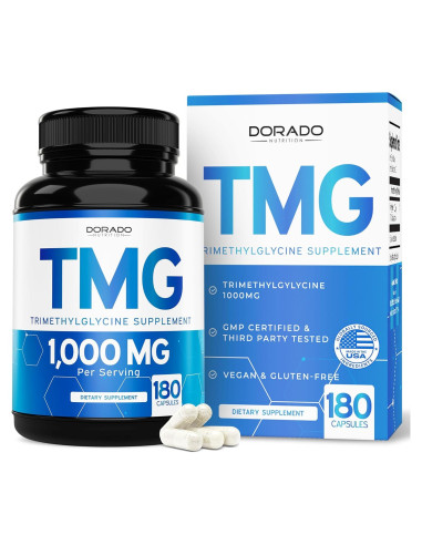 Suplemento Trimetilglicina TMG 1000mg Dorado Nutrition 180 Cápsulas
