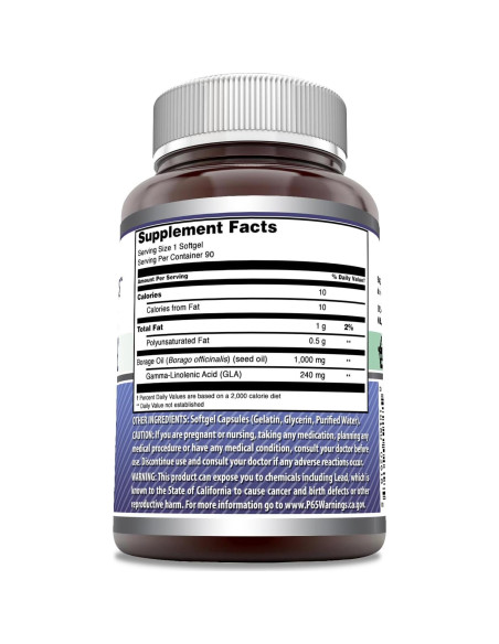 Suplemento de Aceite de Borraja Amazing Formulas 2000 Mg 90 Gelatinas