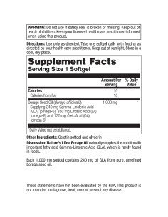 Aceite de Borraja Nature's Life 1300mg 60 Cápsulas 2