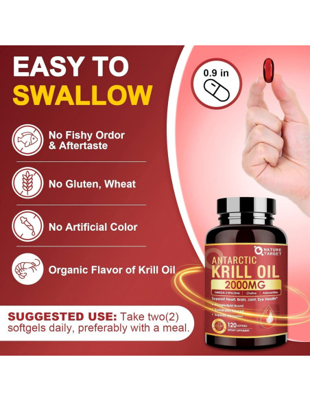 Aceite de Krill Nature Target 2000 mg Omega-3 120 Cápsulas
