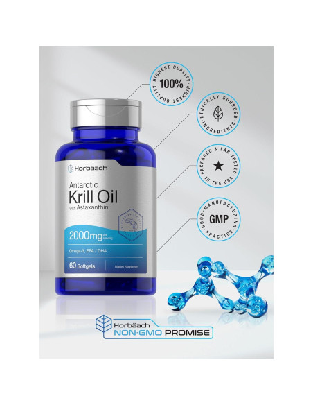Aceite de Krill Antártico Horbach 2000mg - 60 Cápsulas Blandas Omega-3