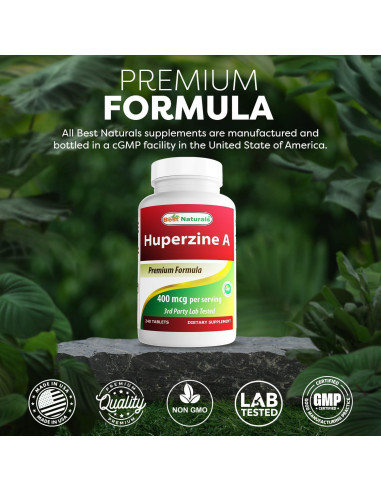 Huperzina A 400 mcg Mejores Naturales - 240 Tabletas Sin Gluten