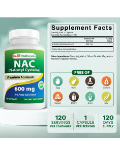 NAC N Acetil Cisteína 600 mg 120 Cápsulas Mejores Naturales 2