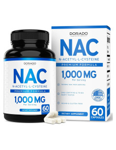 Suplemento NAC 1000mg Dorado Nutrition 60 Cápsulas Veganas