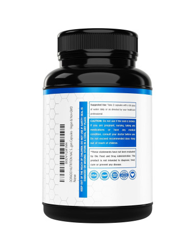 Suplemento NAC 1000mg Dorado Nutrition 60 Cápsulas Veganas