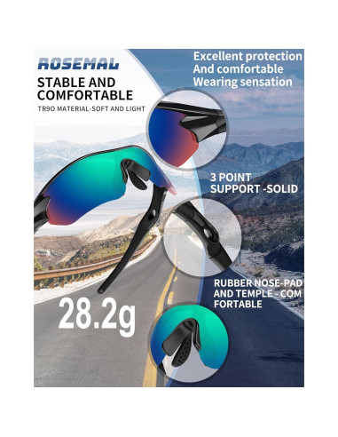 Gafas de sol deportivas Rosemal 7221 polarizadas UV400