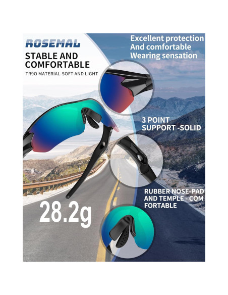 Gafas de sol deportivas Rosemal 7221 polarizadas UV400