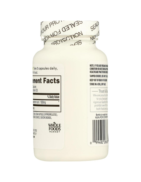 Glucosamina Sulfato Vegana 1500mg 90 Cápsulas 365 Whole Foods