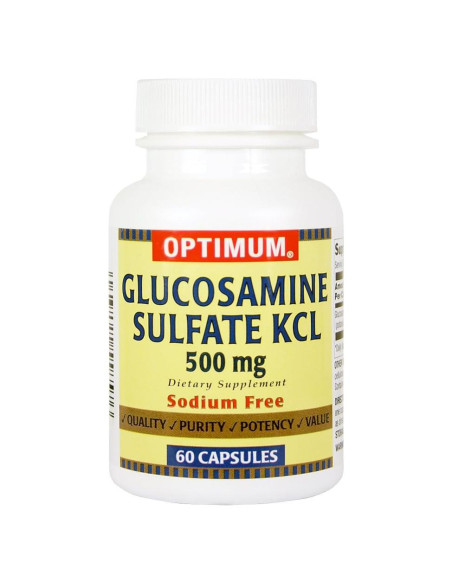 Cápsulas de Glucosamina Sulfato Optimum 500 mg 60 Unidades