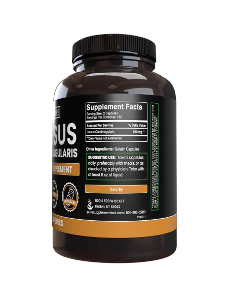 Cápsulas de Cissus Quadrangularis 365 Unidades Puras