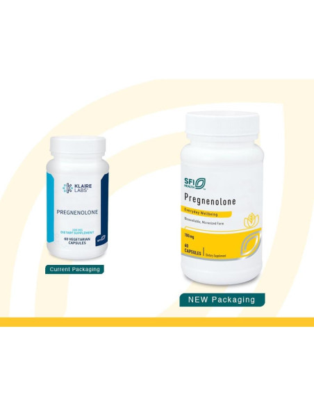 Klaire Labs Pregnenolona 100mg - Apoyo Memoria y Energía - 60 Cápsulas