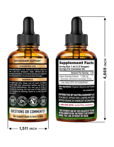 Extracto Líquido de Soursop Orgánico Nutra Harmony 59ml