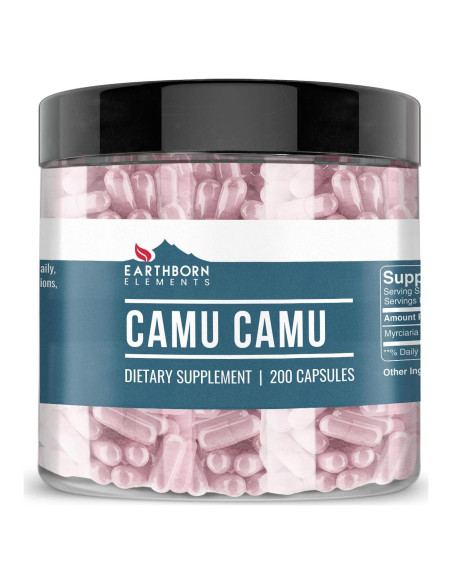 Camu Camu Elementos de la Tierra 200 Cápsulas Puras Sin Aditivos