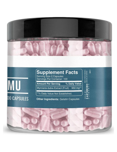 Camu Camu Elementos de la Tierra 200 Cápsulas Puras Sin Aditivos